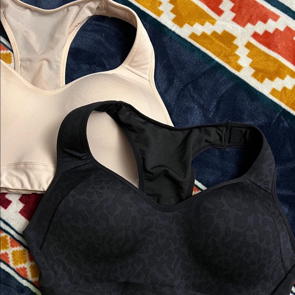 Layer 8 Black and Cream Sports Bras